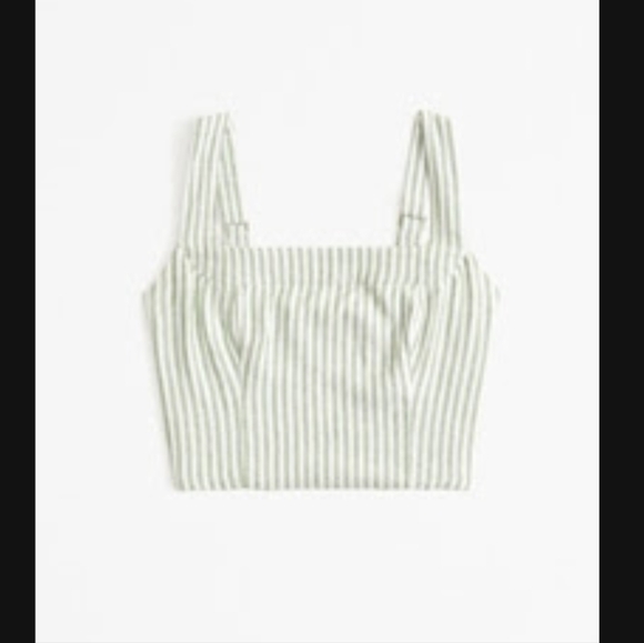 Abercrombie & Fitch Tops - Abercrombie Striped Linen Crop Top